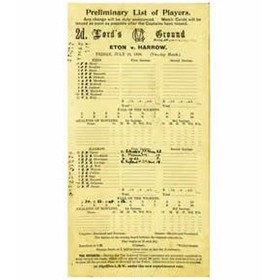 ETON V HARROW 1936 CRICKET SCORECARD