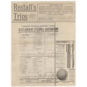 GENTLEMEN OF ENGLAND V AUSTRALIANS 1905 CRICKET SCORECARD