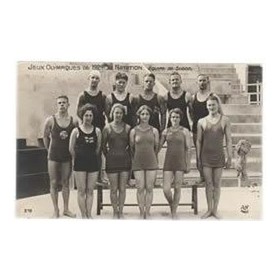 PARIS OLYMPICS 1924 - SWEDISH SWIMMING TEAM POSTCARD