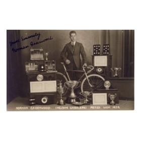 NORMAN GREENWOOD OF NELSON WHEELERS 1932 CYCLING POSTCARD