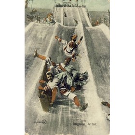 TOBOGGANING - THE SPILL (postcard)