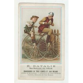 CYCLING ADVERTISING CARD (H. BATALIE, CHAUSSURES - LILLE) 1890S