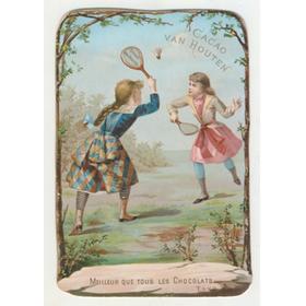TENNIS ADVERTISING CARD - VAN HOUTEN CHOCOLATE, HOLLAND