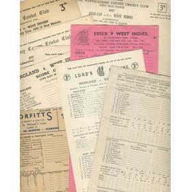 WEST INDIES 1957 CRICKET SCORECARDS - INCLUDING 4 TESTS