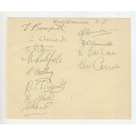 KINGSTONIAN FOOTBALL CLUB 1947 SIGNED ALBUM PAGE