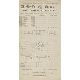ENGLAND V AUSTRALIA 1945 CRICKET SCORECARD