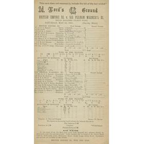 BRITISH EMPIRE XI V SIR PELHAM WARNER