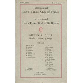 GREAT BRITAIN V FRANCE 1934 (QUEEN