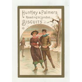 HUNTLEY AND PALMERS BISCUITS TRADE CARD C. 1880 - ICE SKATING