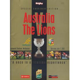 AUSTRALIA V BRITISH LIONS 2001 (2ND TEST) RUGBY PROGRAMME