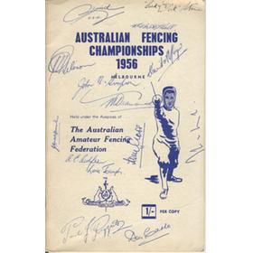 AUSTRALIAN FENCING CHAMPIONSHIPS 1956 PROGRAMME - EXTENSIVELY SIGNED