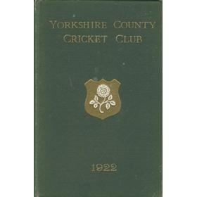 YORKSHIRE COUNTY CRICKET CLUB 1922 [ANNUAL]