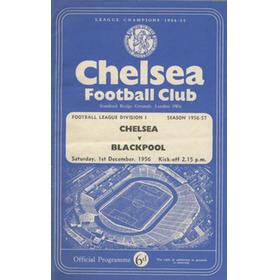 CHELSEA V BLACKPOOL 1956 FOOTBALL PROGRAMME
