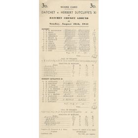DATCHET CRICKET CLUB V HERBERT SUTCLIFFE