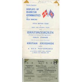 DISPLAY OF DANISH GYMNASTICS AND FOLK DANCING 1954 (ROYAL ALBERT HALL) PROGRAMME