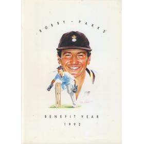 BOBBY PARKS (HAMPSHIRE, KENT) 1992 CRICKET BENEFIT BROCHURE