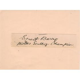 ERNEST BARRY (WORLD SCULLING CHAMPION) AUTOGRAPH