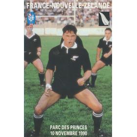FRANCE V NEW ZEALAND 1990 RUGBY PROGRAMME
