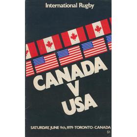 CANADA V USA 1979 RUGBY PROGRAMME