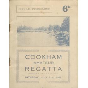 COOKHAM AMATEUR REGATTA 1923 OFFICIAL PROGRAMME