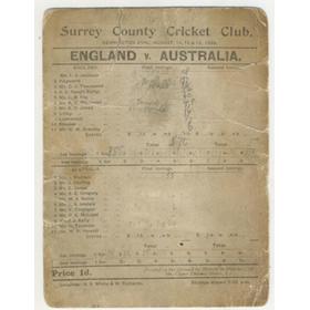 ENGLAND V AUSTRALIA 1899 (5TH TEST) CRICKET SCORECARD