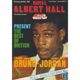 FRANK BRUNO v JEFF JORDAN 1984 BOXING PROGRAMME