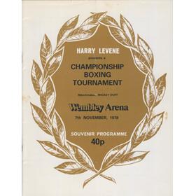 ALAN MINTER V GRATIEN TONNA 1978 BOXING PROGRAMME