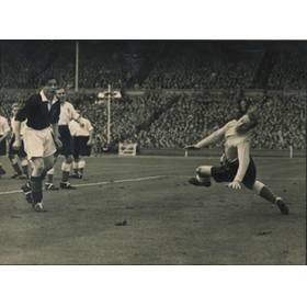 ENGLAND V SCOTLAND 1951 FOOTBALL PHOTOGRAPH - JOHNSTONE SCORING FOR SCOTLAND