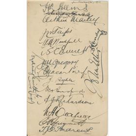 AUSTRALIA 1926 CRICKET AUTOGRAPHS