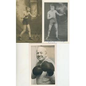 HARRY LEACH (DONCASTER) SIGNED POSTCARD AND PHOTOGRAPHS