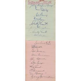 AUSTRALIA & SOUTH AFRICA 1957-58 CRICKET AUTOGRAPHS