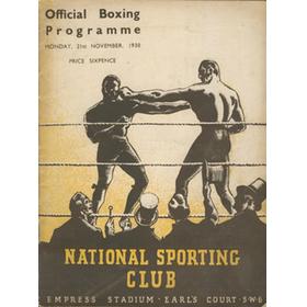 ARTHUR DANAHAR V DAVE FINN 1938 BOXING PROGRAMME