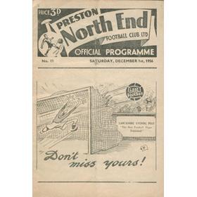 PRESTON NORTH END V MANCHESTER CITY 1956-57 FOOTBALL PROGRAMME