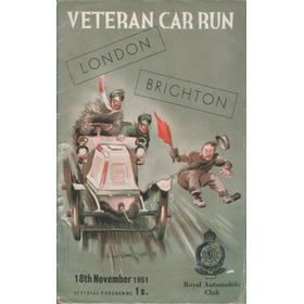 LONDON TO BRIGHTON VETERAN CAR RUN 1951 OFFICIAL PROGRAMME
