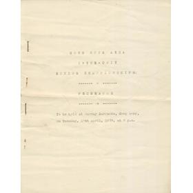 HONG KONG AREA INTER-UNIT BOXING CHAMPIONSHIPS 1938 PROGRAMME