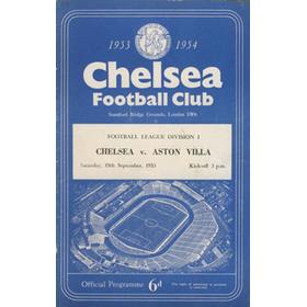 CHELSEA V ASTON VILLA 1953-54 FOOTBALL PROGRAMME