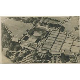 WIMBLEDON FROM THE AIR 1950S TENNIS POSTCARD