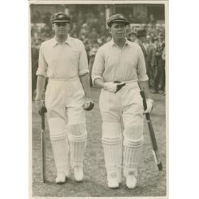 BILL WOODFULL & BILL PONSFORD (AUSTRALIA) 1934 CRICKET PHOTOGRAPH
