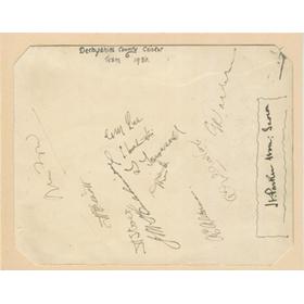 DERBYSHIRE 1930 CRICKET AUTOGRAPHS