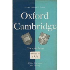 OXFORD V CAMBRIDGE 1956 RUGBY UNION PROGRAMME