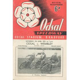 ODSAL V WEMBLEY 1951 SPEEDWAY PROGRAMME