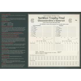 GLOUCESTERSHIRE V SOMERSET 1999 NATWEST FINAL CRICKET SCORECARD