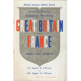 GREAT BRITAIN V FRANCE 1953 ATHLETICS PROGRAMME