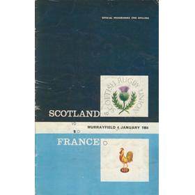 SCOTLAND V FRANCE 1964 RUGBY PROGRAMME