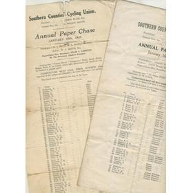 SOUTHERN COUNTIES CYCLING UNION ANNUAL PAPER CHASE 1927 AND 1928 