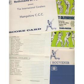 HAMPSHIRE XI V INTERNATIONAL CAVALIERS XI 1967 CRICKET SCORECARD