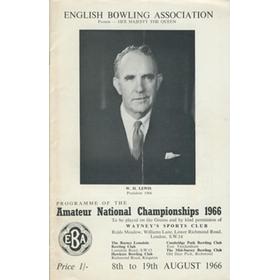 ENGLISH BOWLING ASSOCIATION - AMATEUR NATIONAL CHAMPIONSHIPS 1966
