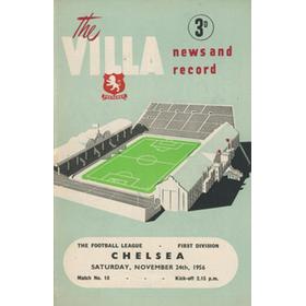 ASTON VILLA V CHELSEA 1956-57 FOOTBALL PROGRAMME