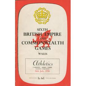 CARDIFF COMMONWEALTH GAMES 1958 - 26TH JULY ATHLETICS & CLOSING CEREMONY