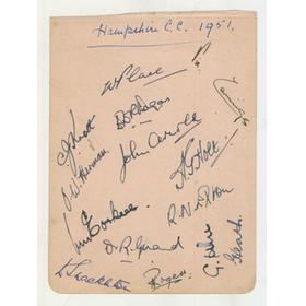 HAMPSHIRE 1951 CRICKET AUTOGRAPHS